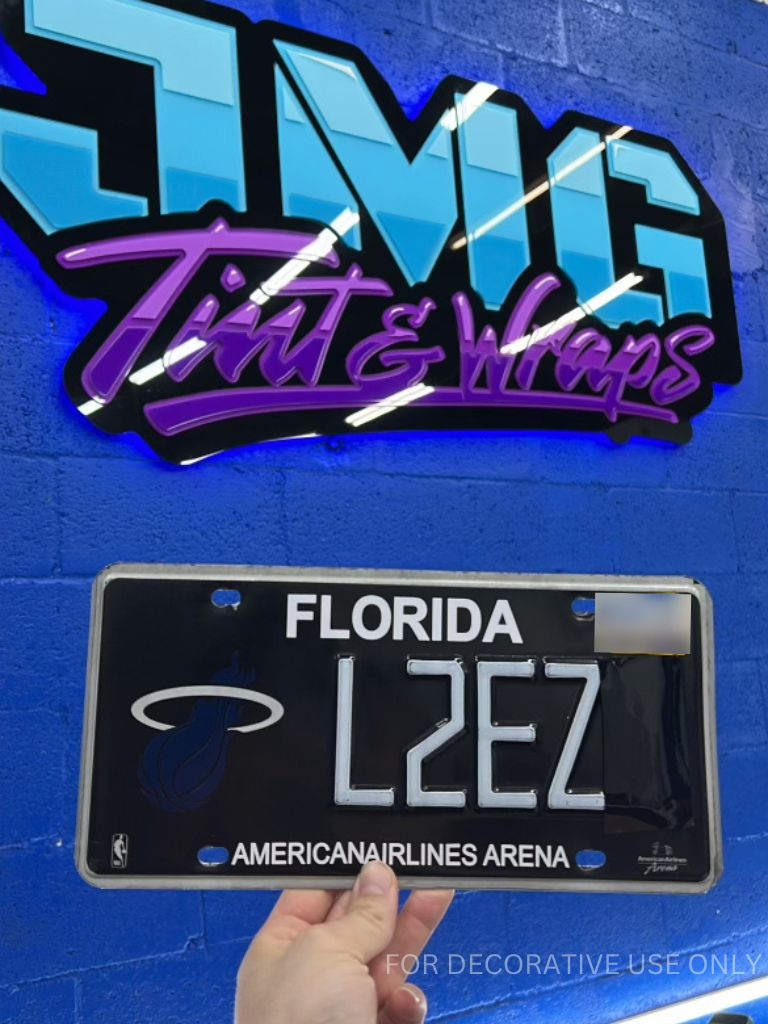 thumbnail image 2 of BLVD Custom Aluminum Vanity License Plate – Miami Heat Style, Personalize With Your Text/Name (6x12) 2 of 3